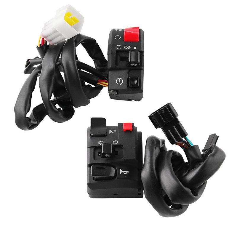 22mm Motorcycle Switches Motorbike Horn Button Turn Signal Electric Fog Lamp Light Start Handlebar Controller Switch Universal