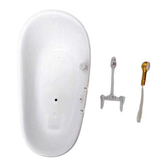 Elektrische Puppenbadewanne, exquisiter sprudelnder Wasserklang, tragbare Miniatur-Badezimmerbadewanne für Puppenhaus im Maßstab 1/6