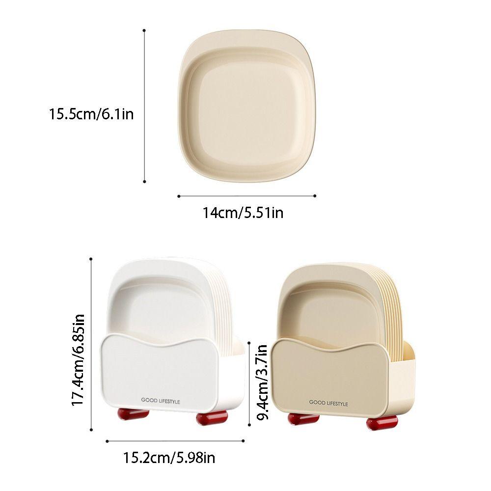Anti-drop Trash Tray Square Shape Garbage Plate Meal Plate Snack Plate  Camping