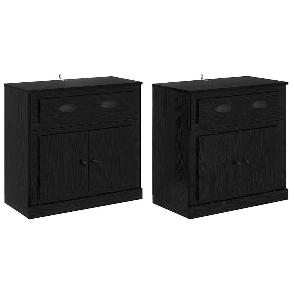 Sideboards 2 Pcs Black Oak Effect 70 X 35.5 X 67.5 Cm