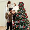 8-meter realistic Christmas decoration wreath with dark snowflake tips and 9 red bows, perfect for holiday parties, homes