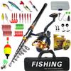 New 5.5:1 Gear Ratio Reel and 1.8-3.6m Fishing Rod Complete Set Telescopic Fishing Rod Spinning Reel Fishing Bait Fish Hook Travel Rod Set