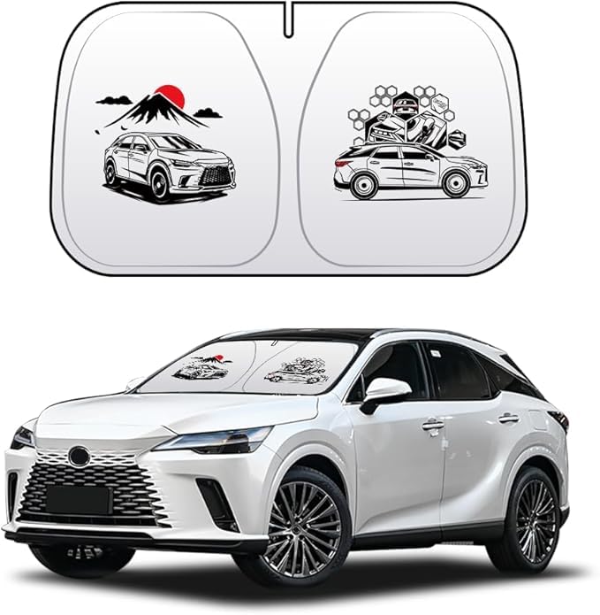 

Foldable Front Sunshade for Lexus RX UV Sunshade Ideal for Car Camping and Heatstroke Includes Storage Easy Interior Car Accessories (5th Generation) белый