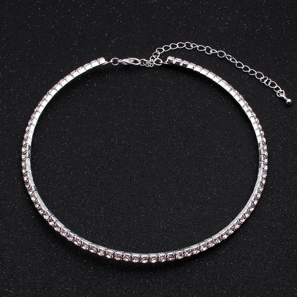 Fashion Jewelry Full Diamond Rhinestone Multi-layer Multi-row Collar Bridal Crystal Collar Short Collar Necklace