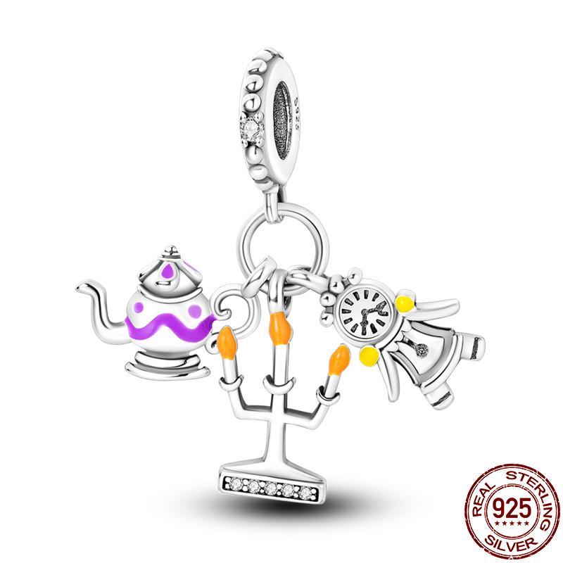 S925 Sterling Silver Luminous Colorful Fireflies Charms Fit  Bracelet Bead DIY Jewelry For Women Gift Hot Sale