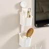 Zhishi Wall-Mounted Suction Cup Double-Layer Storage Basket Set