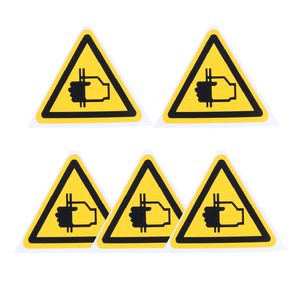 5Pc PVC Warning Signs Sticker Logo Security Safety Labels Water-Resistant Oil-Proof Warning Tag Wall Machine Sticker 25/50/100mm