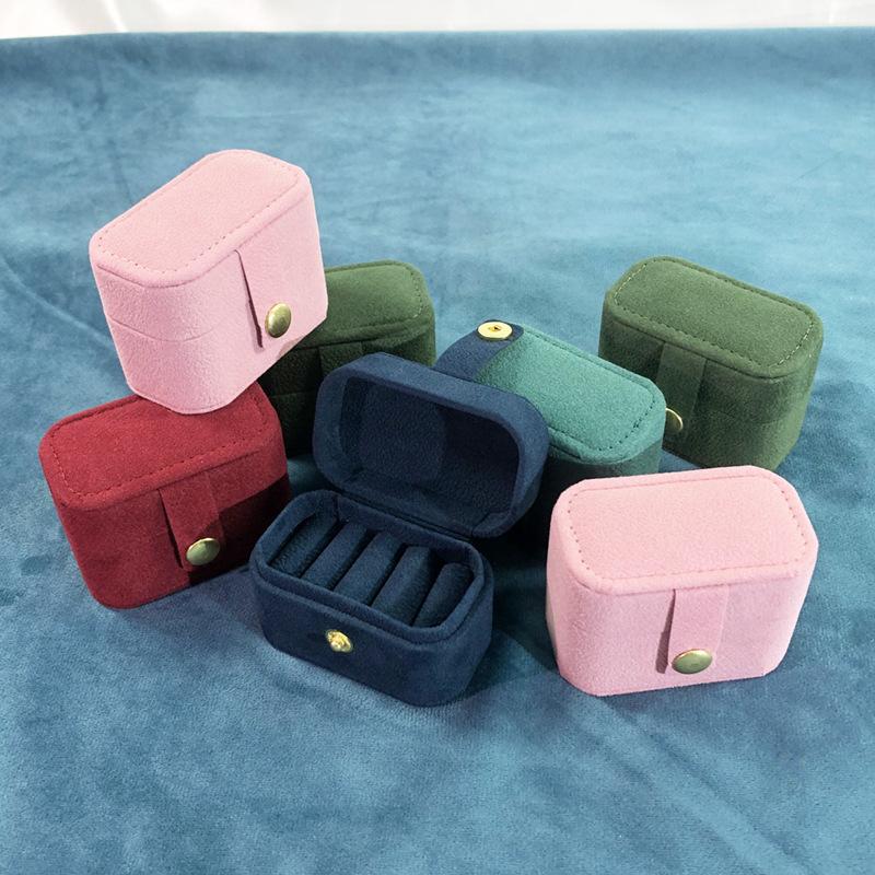 Portable Ring Storage Box Travel Velvet Mini Ring Box Earrings Storage Box Small Jewelry Organizer