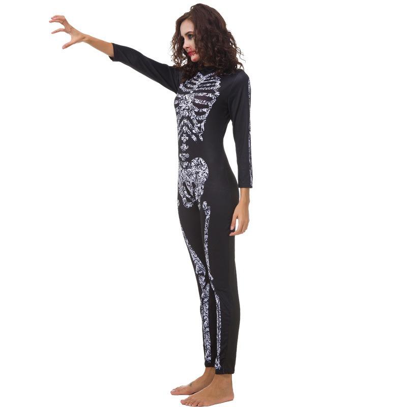 Jumpsuit Tights Costume Halloween Costume Skull Ghost Bride
