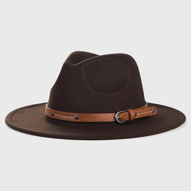 Wool Fedora Hat For Women Men Winter Autumn Fashion Church Jazz Hats Viking British Flat Brim Felt Hat Outdoor Casual Fedoras