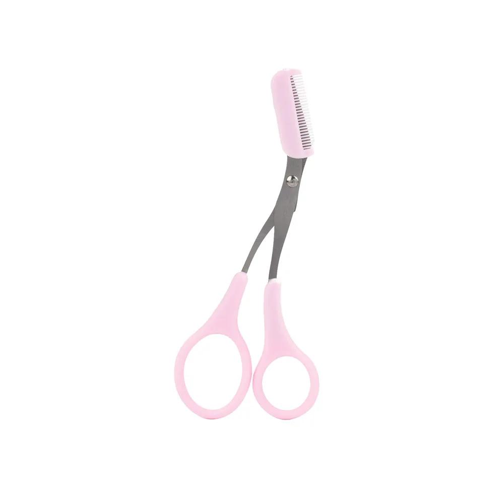 1PC Stainless Steel Eyebrow Scissors With Comb Safe Hair Removal Shaver For Eyebrows Shaping Makeup Tool