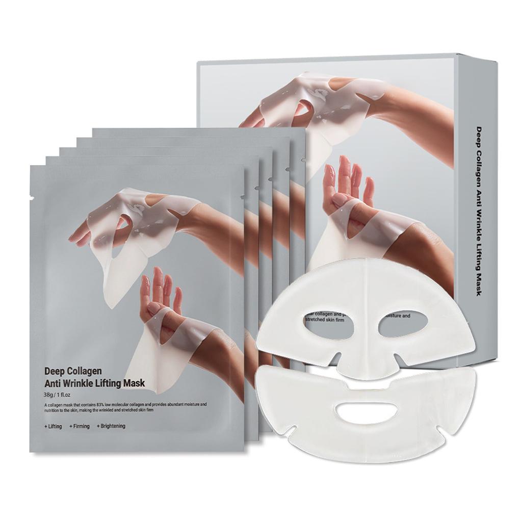 Deep Collagen Overnight Mask The Real Collagen Facial Sheet Masks With Low Molecular Weight Collagen For Elasticity, Firming, And Moisturizing 100ml