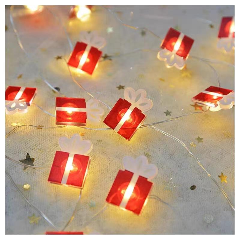 Snowflake Elk Santa Claus LED Garland String Lights Christmas Tree Decoration New Year Home Fairy Light