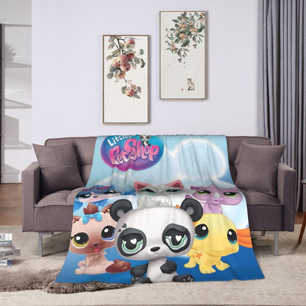 Warm Soft Blanket Camping Littlest Pet Shop Throw Blanket  Flannel Bedspread For Outdoor Novelty Sofa Bed Cover