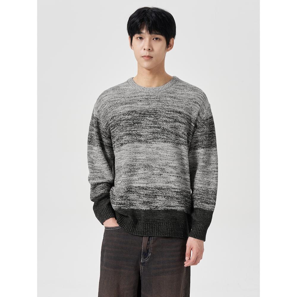 8Seconds Mixed Yarn Round Neck Knit Gray (424951Fy12) Light Gray (Silver)/M