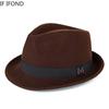 Herren Winter Dick Warm Filz Fedora Hüte Wolle Gentleman Jazz Kappe Homburg Männlich Klassisch Schmaler Rand Zylinderhut