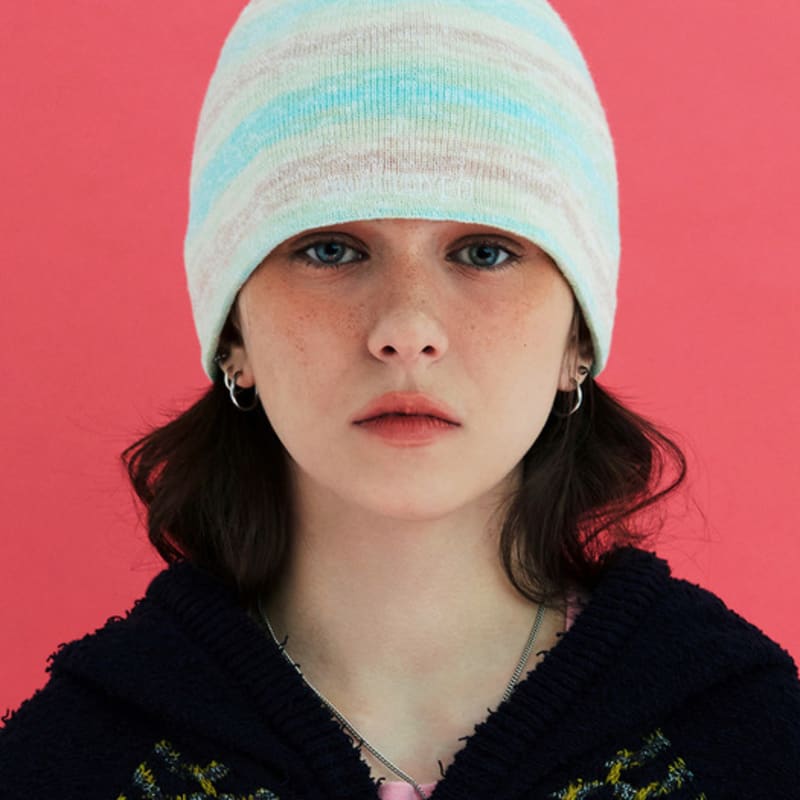 

UNALLOYED GRADATION STRIPE BEANIE / LIGHT green FREE