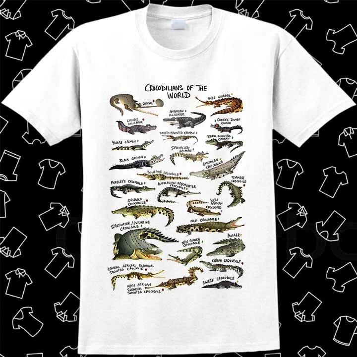 Crocodilians Of The World Alligator Crocodile Names List T Shirt Meme Gift 653 M
