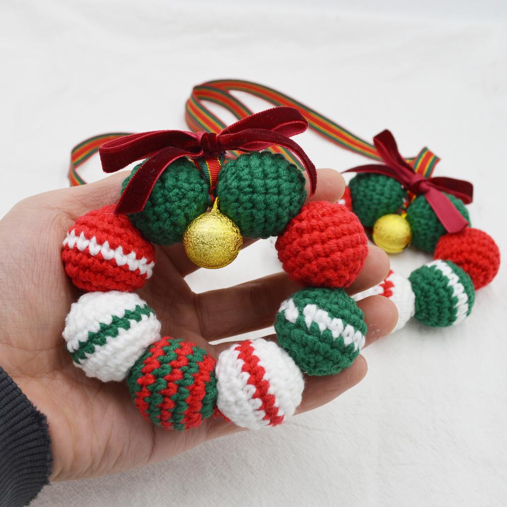 Fashion Wool Crochet Xmas Bell Party Ornament Christmas Home Decoration Handmade Knitted Small Bell Pendant Room OutDoor Decor