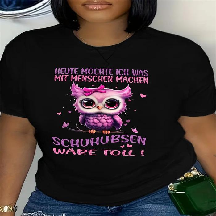 Summer Round Neck Printed Top Fashionable Casual Cute Short Sleeved Women's Pure Cotton T-shirts