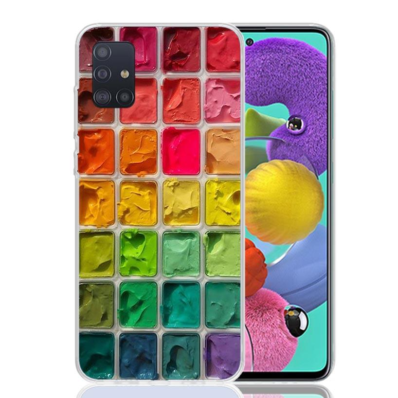 Waterverf Set Verfpalet Schilderdoos Telefoonhoesje Voor Samsung Galaxy A52 A32 A22 A12 A02S A50S A30S A51 A31 AA71 Note 20 Ult