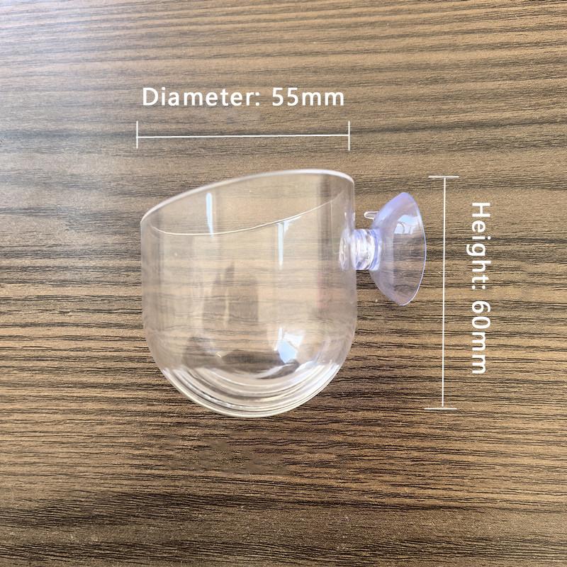 Fish Tank Red Worm Feeder Cup Aquarium Decoration Plant Pot with Suction Holder Earthworm Feeding Water Grass Landscaping Cup