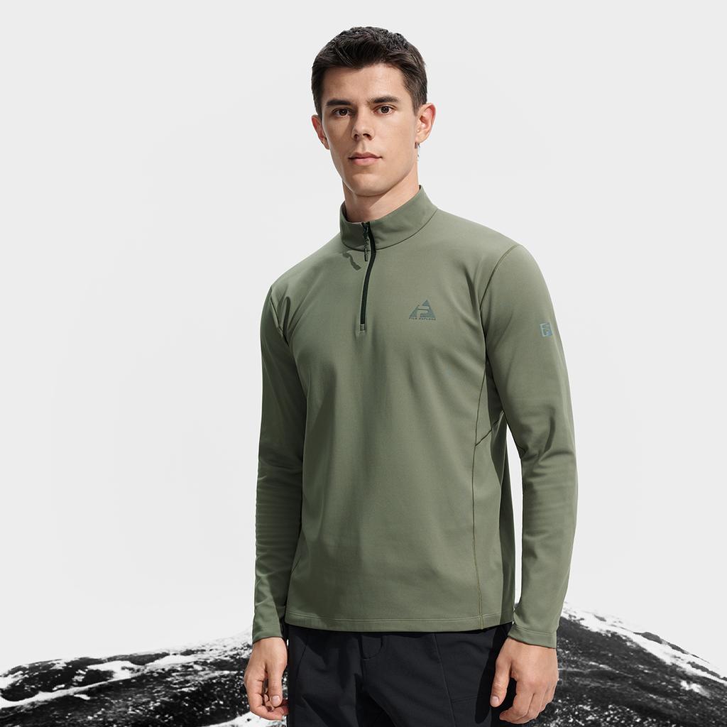Fila Explorer Vysoce kvalitní Ležérní Sportovní Pohodlné Měkký úplet Dlouhý rukáv Tričko Pánské Vrcholy Starý strom Čajově zelená A11M547203FKK