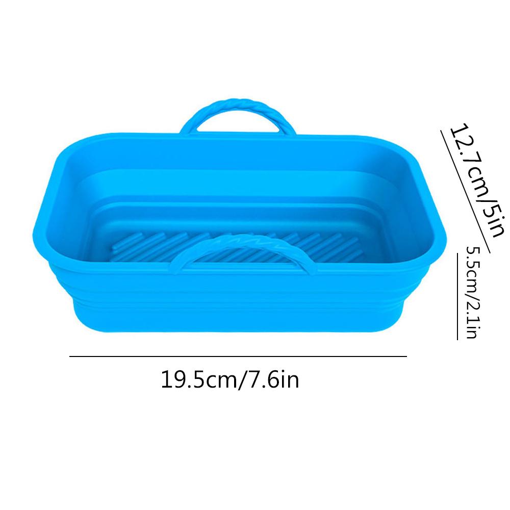 Air Fryer Silicon Basket About 20cm Round/square/rectangular Oven Baking Tray Foldable Reusable Silicone Pot Replacement Pan
