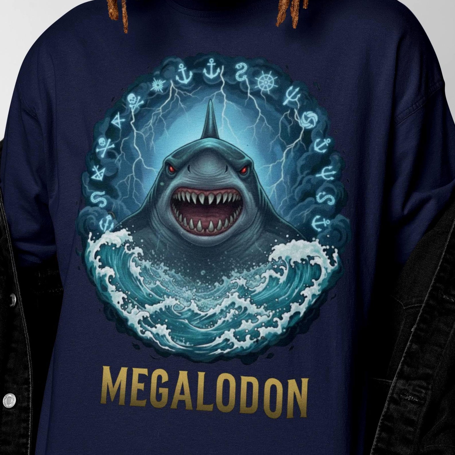 Megalodon Shirt | Vintage Megalodon Graphic Tee | Megalodon Sea Monster Top | Megalodon Mythological Creature XL