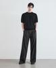 DRAW FIT Two-Tuck Wide Pinstripe Slacks [Charcoal]