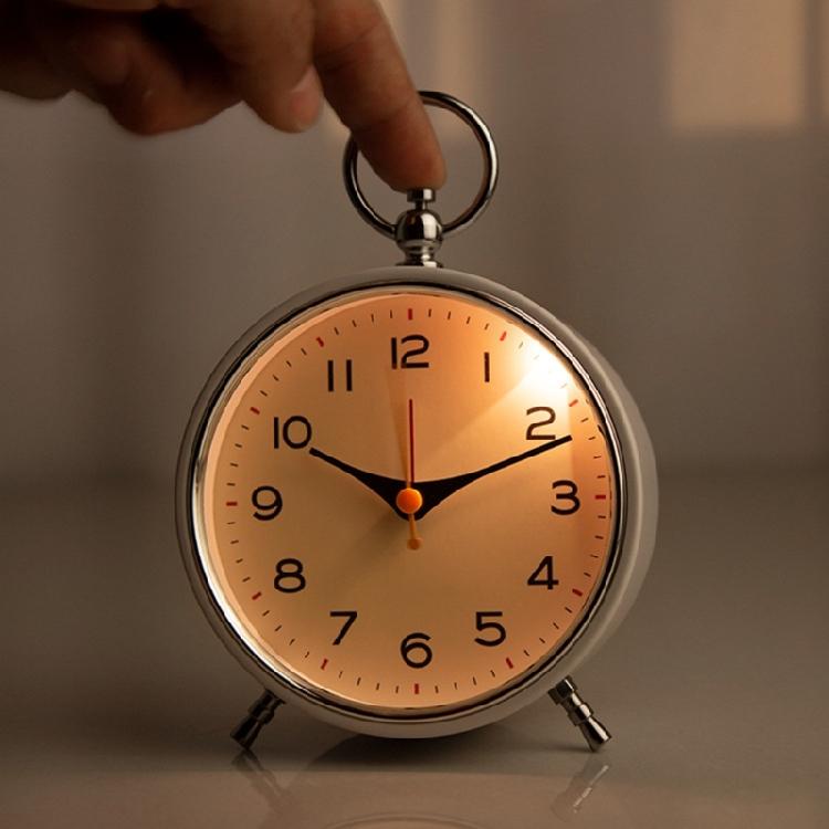 Desk Clock Classical Loud Alarm Clock with Snooze and Night Light for Hard of Hearing Metal Clock