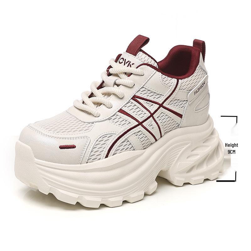 Women's Trendy Autumn 2026 Versatile Daddy Shoes: Fashionable Height-Boosting Casual Sneakers with Thick Soles