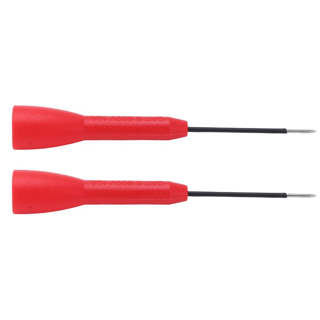 2 stk Testprobe Isolasjonsbeskyttelse Enkel Betjening 1mm Multimeter Nål Piercing Probe 600V