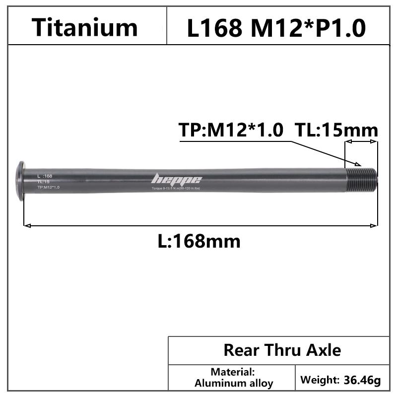 HEPPE MTB Road Bike Titanium Thru Axle Ultra Light Bike Axle 12x142 12x148 Rear Hub Thru Axle Bike Fork 12x100 12x110 Shaft