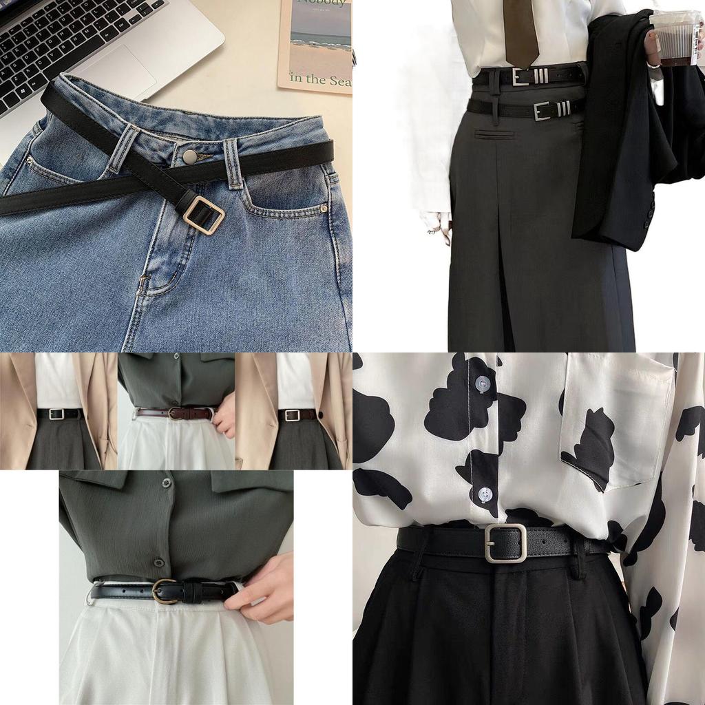 Vintage Black Women's Belt Effortless Fashionable Simple Pu Material For Stylish Outfits