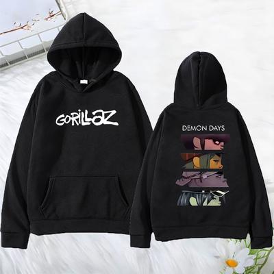 Rock Μπάντα Gorillaz Demon Days Eyes Φούτερ Ανδρικό Γυναικείο manga harajuku hip hop streetwear Μακρυμάνικο vintage Φλις Μπλούζες