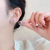 S925 Sterling Silver Bow Stud Earrings with Zircon for Women - Elegant and Luxurious Design
