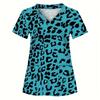 Women's Medical Uniforms Cartoon Pattern Print Dental Nursing Tops Fashion V-Neck Short Sleeve Vet Spa Clinical Uniform Woman
