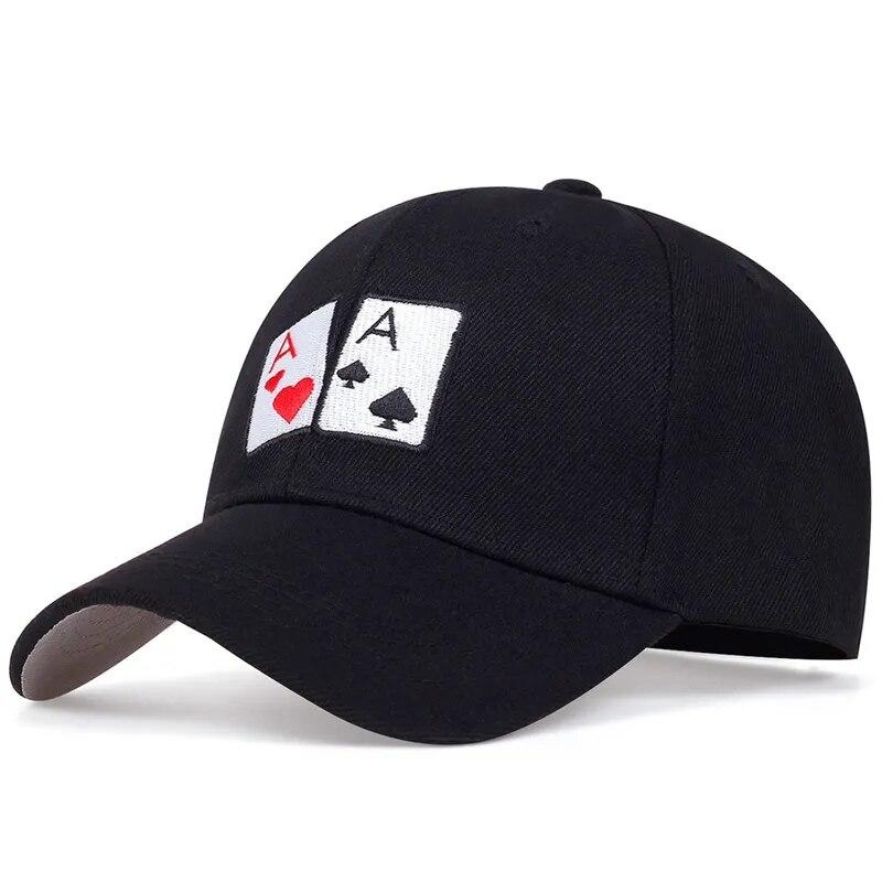 

Unisex Poker Heart A Embroidery Snapback Baseball Caps Spring and Autumn Outdoor Adjustable Casual Hats Sunscreen Hat чорний