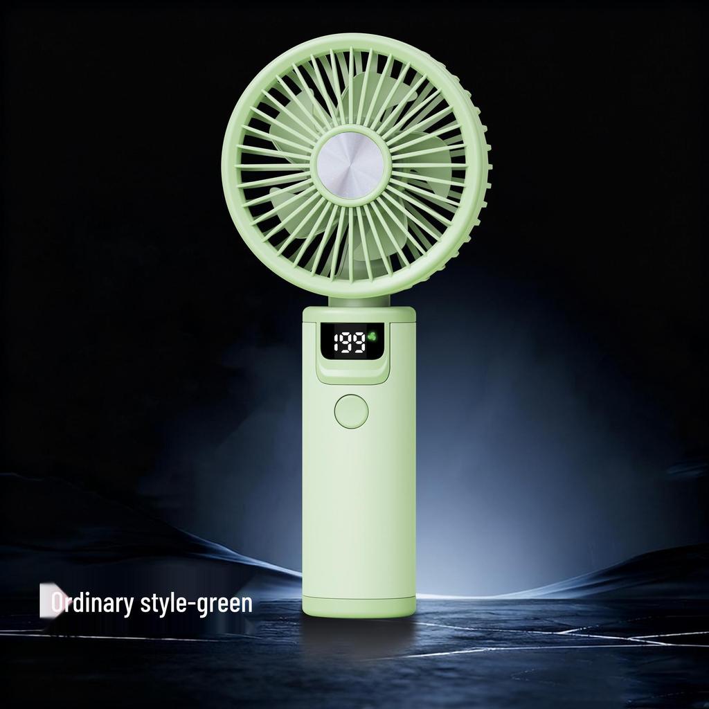 High-Speed Handheld USB Rechargeable Mini Fan with Digital Display