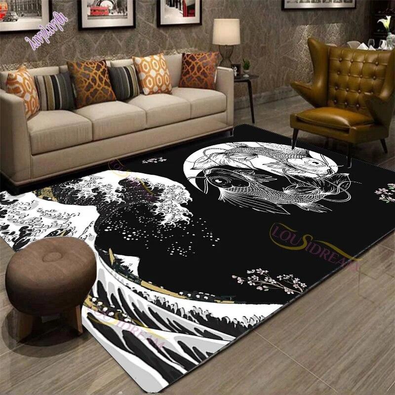 Modern Chinese Dragon Tiger Tai Bagua Yin Yang Area Rugs Living Room Carpet for Children Play Home Deco Floor Mat and Carpets