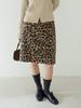 Spicy Girl Leopard Print High-Waisted Midi Skirt - Slimming, Hip-Hugging Autumn/Winter Style