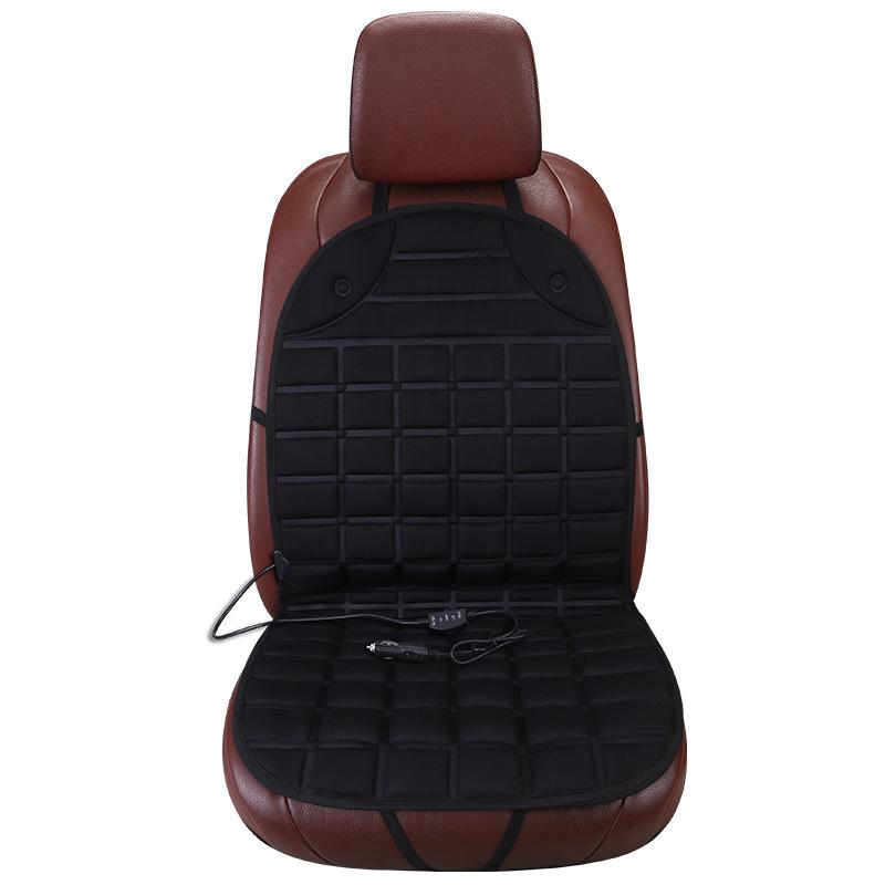 Plaid Heated Car Seat Cushion for All Seasons - Single Seat Interior Accessory.