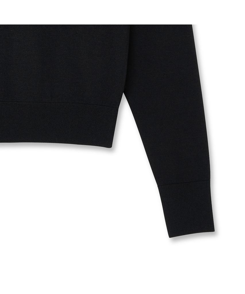 IOLO Women'S Wool Silk Crew Neck_Black
