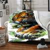 1PC Tiger Illustration Art Blanket - Soft Warm All-Season Throw for Sofa, Bed, Car, Office, Throw For Sofa Yy250916103