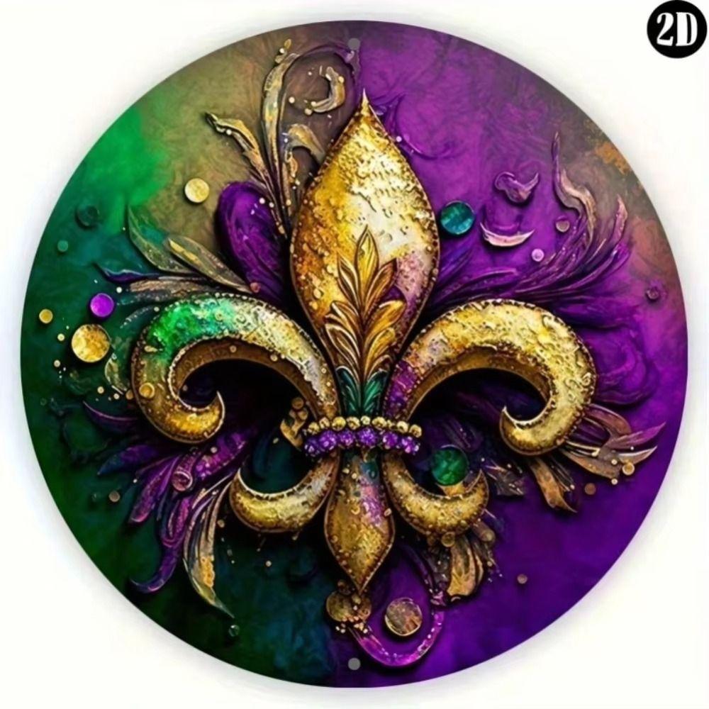 Tin Art Painting Metal Wall Decor 20x20cm Handmade Craft Home Decorative Plate