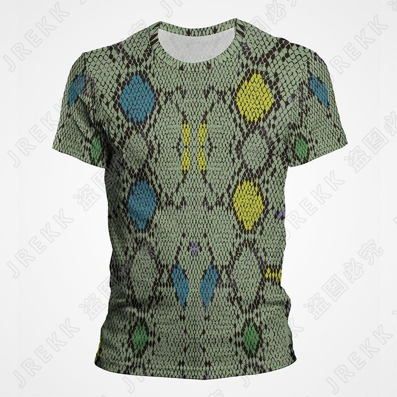 Summer 3D T-shirt Snake Skin Textures T Shirt Men Women Horror Snake Pattern Print Tshirt Goth Fashion Streetwear Tee Clothes