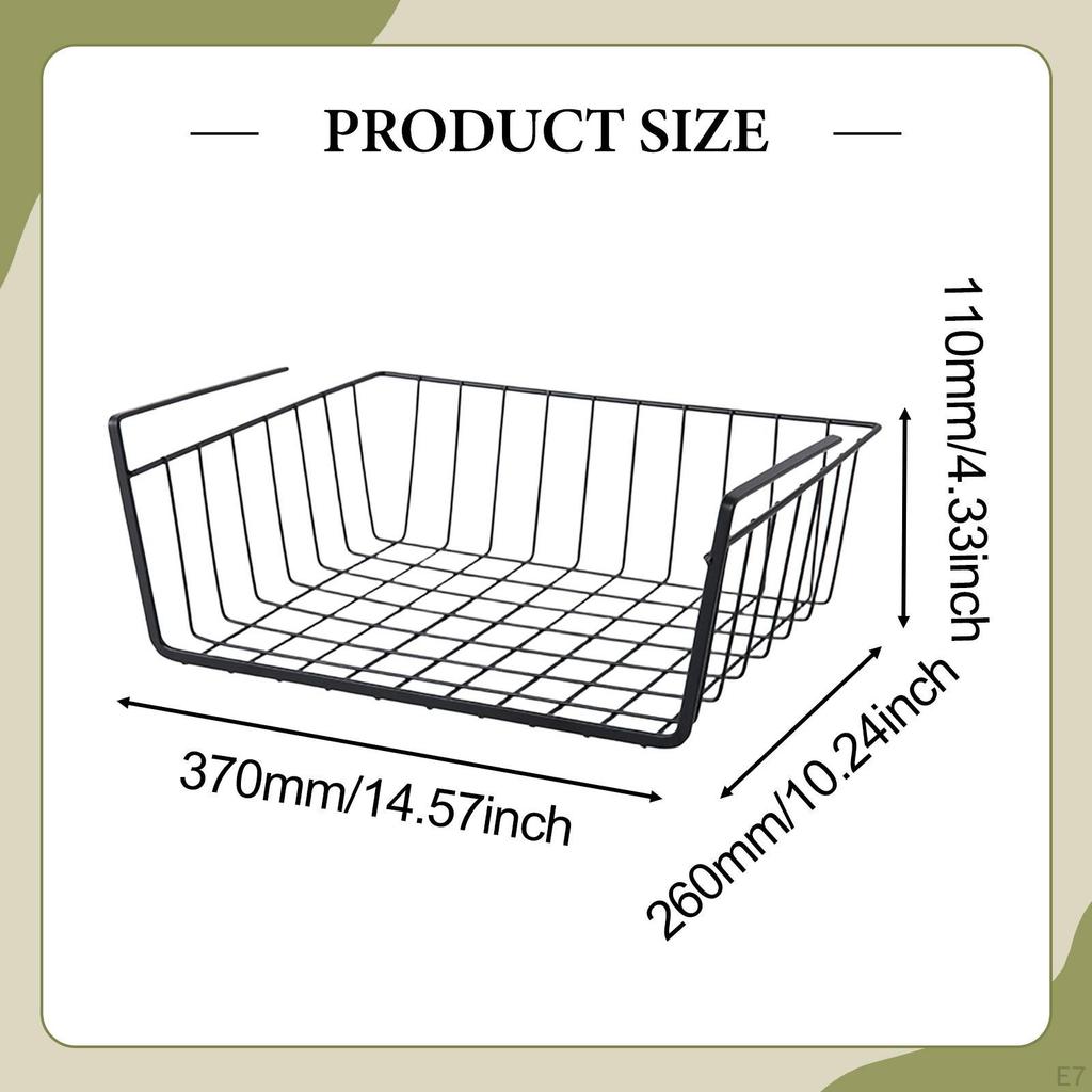 under Cabinet Shelf Basket Spice Holder Metal Sliding Add Extra Space Rack Storage for