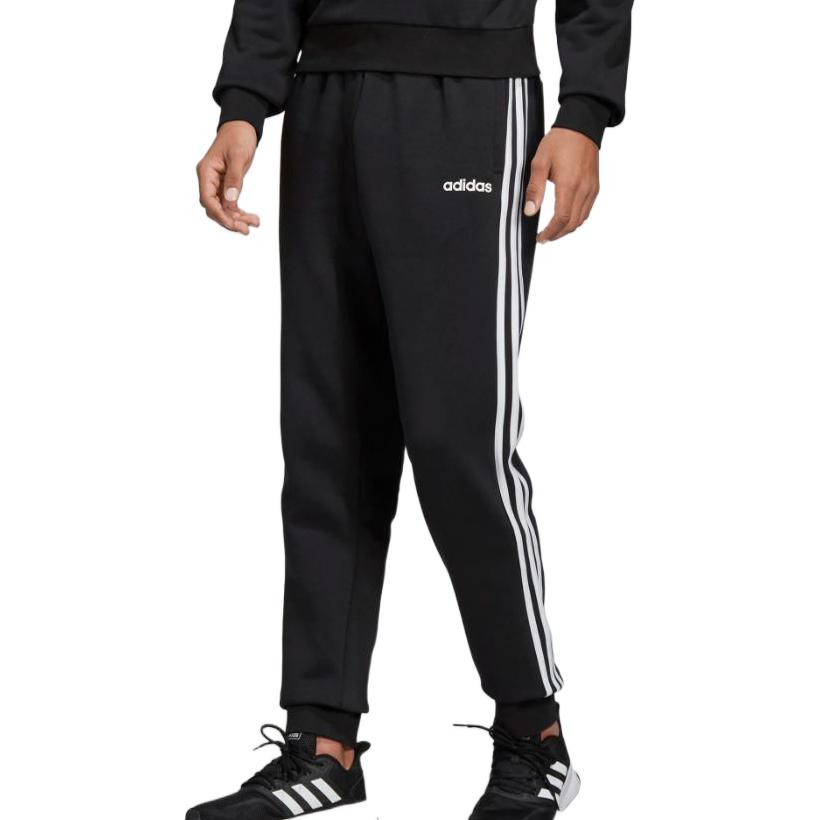 Adidas Essentials 3-Stripes Fleece Pants Men Bottoms Black DQ3095