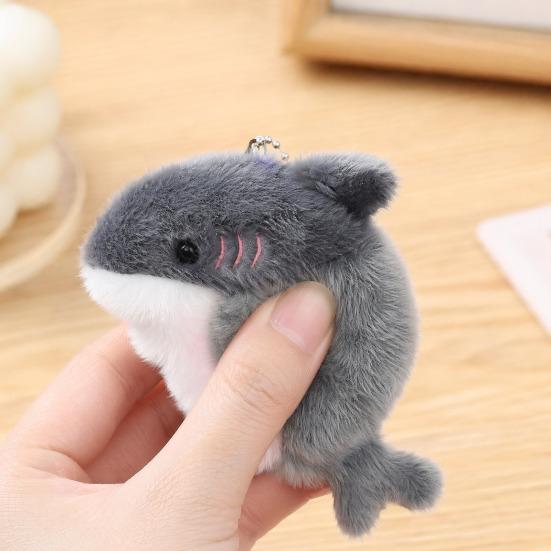 Chaveiro de Pelúcia de Tubarão Fofo, Pingente de Animal de Pelúcia Macio para Bolsa Mochila, Pingente de Chaveiro de Criatura do Oceano Kawaii, Presente para Crianças Meninas
